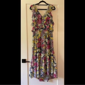 LC Lauren Conrad Pink and Purple Asymmetrical High-Low Sundress